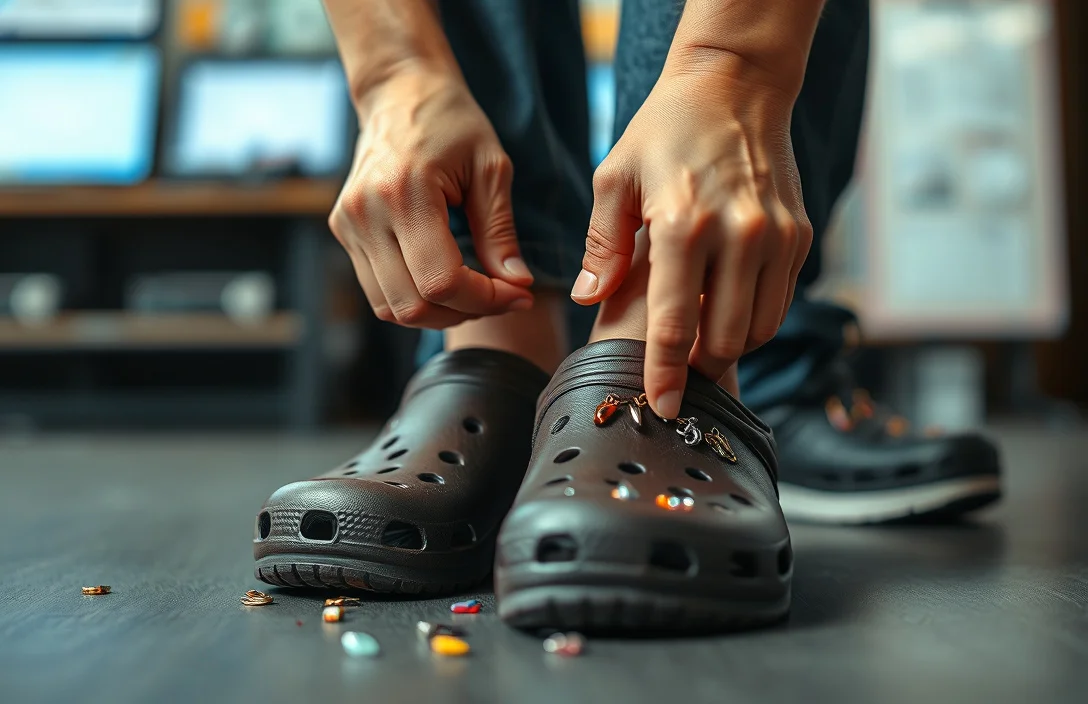 Clean and Dry Crocs Before Inserting Charms - how to put crocs charms on shoes?