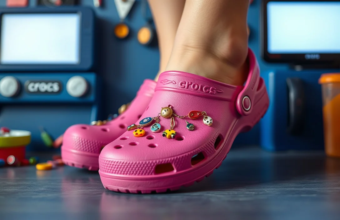 Create a Colorful Themed Charm Layout - how to put crocs charms on shoes?