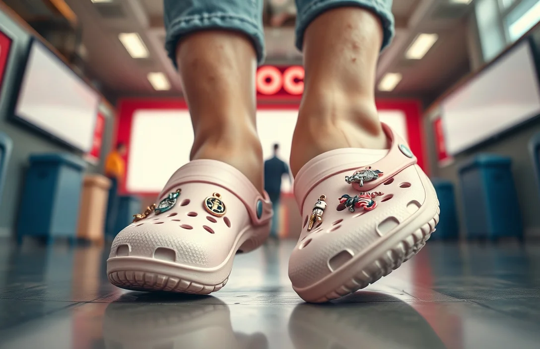 how to put crocs charms on shoes?