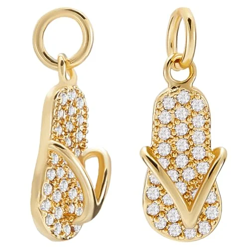 18k gold slipper shoe charms