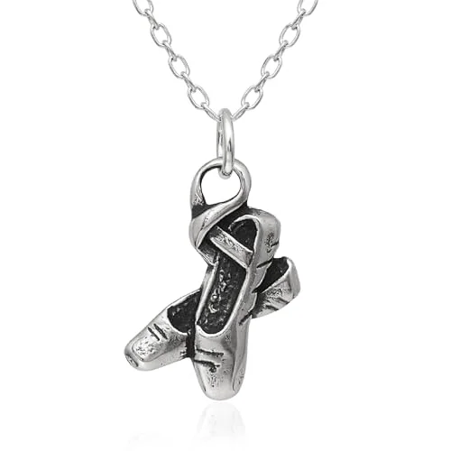 ballet shoe charm necklace