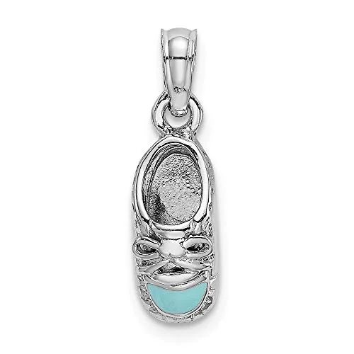 blue enamel baby shoe charm