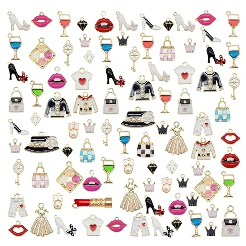 enameled charm bracelet purses shoes