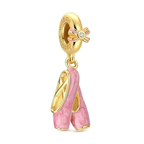 gold ballet shoes charm