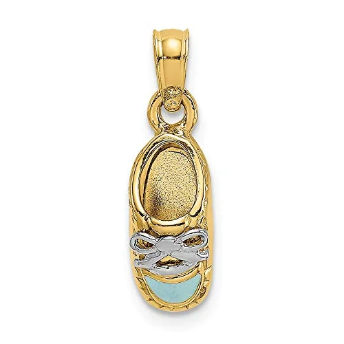 gold enamel baby shoe charm
