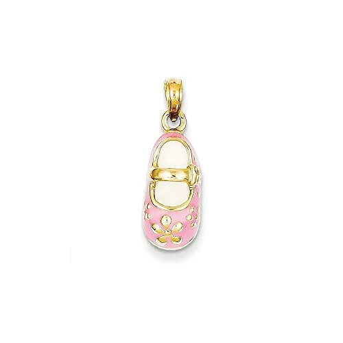 gold enamel baby shoe charms
