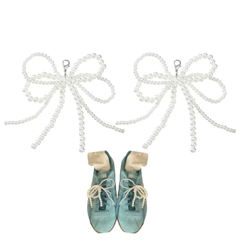 pearl bow shoe charm