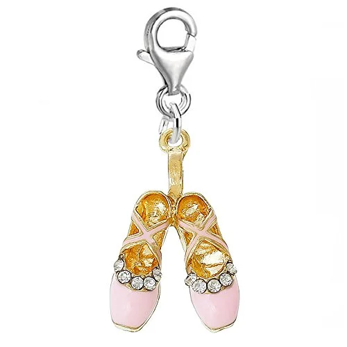 pink ballerina shoes dangle charm