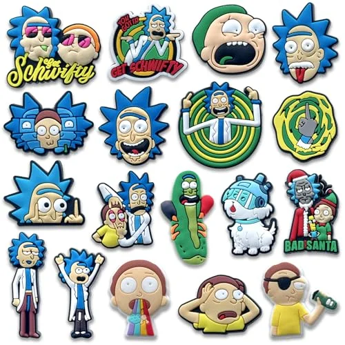 rick and morty shoe charms