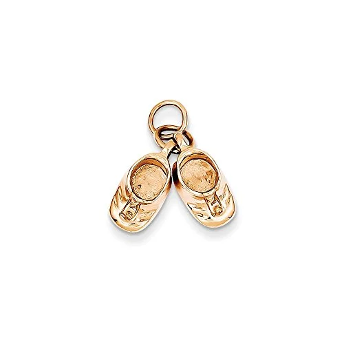 rose gold baby shoe charm