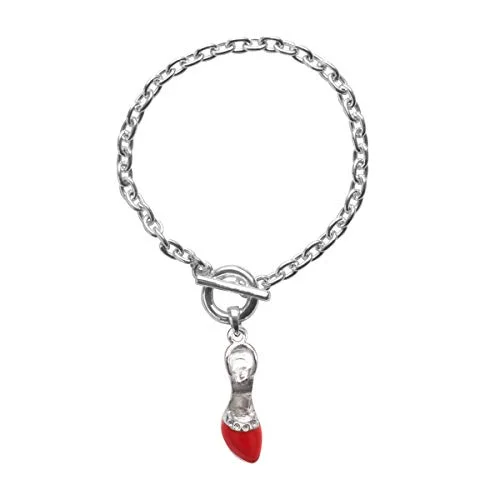 silver charm bracelet shoe sun toggle