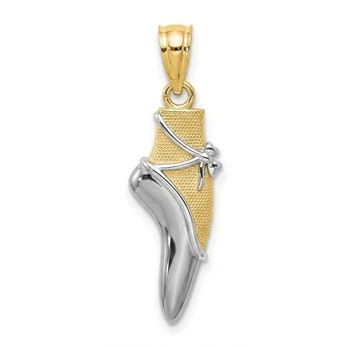 white gold ballet shoe charm