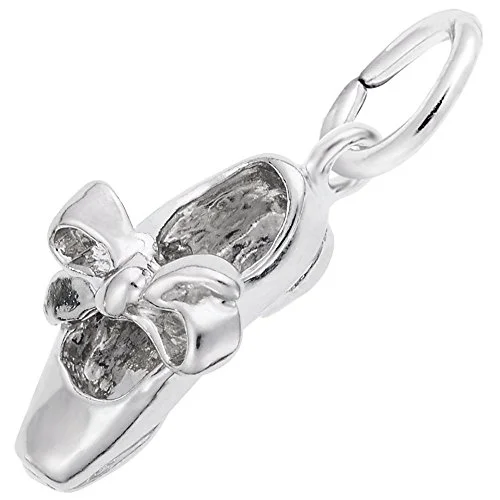 white gold tap shoe charm